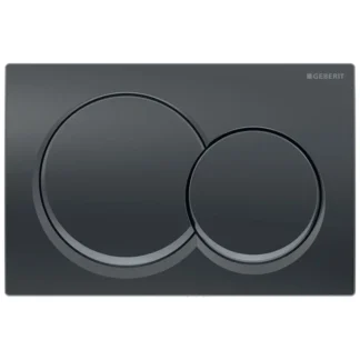 Geberit Duofix Alpha Dual Flush Plate - Round - Black Chrome