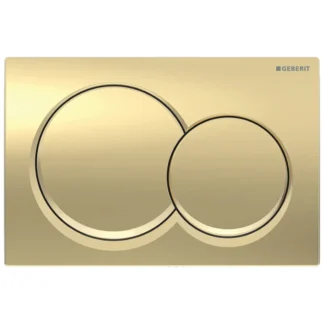 Geberit Duofix Alpha Dual Flush Plate - Round - Brass Coloured