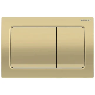 Geberit Duofix Alpha Dual Flush Plate - Square - Brass Coloured