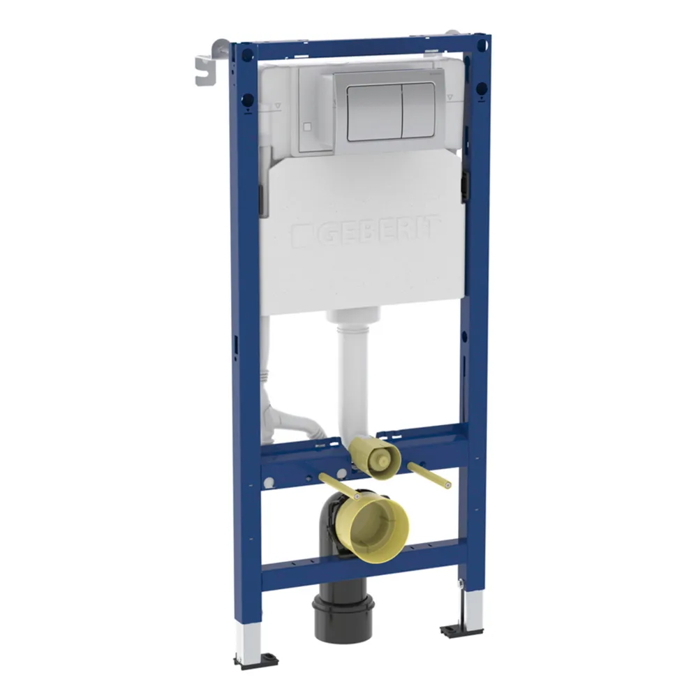 Geberit Duofix Alpha Element For Wall-Hung WC 112cm + Concealed Cistern + Square Flush Plate