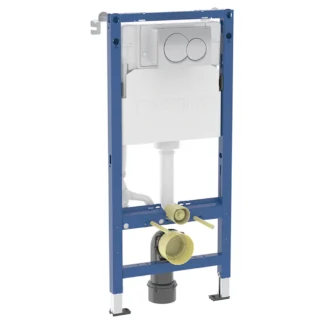 Geberit Duofix Alpha Element For Wall-Hung WC 112cm + Concealed Cistern + Round Flush Plate