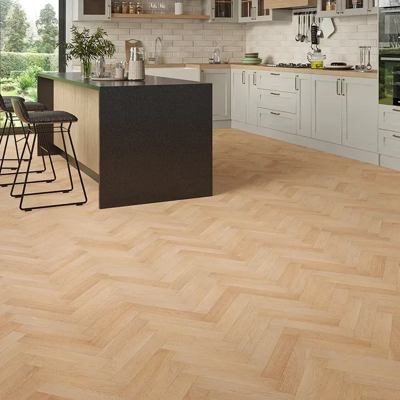 Wood Flooring Kent FSC Rustic Herringbone 350 x 70 10/2.5mm Engineered Wood Flooring Chalkwashed Oak EFRH1025-1