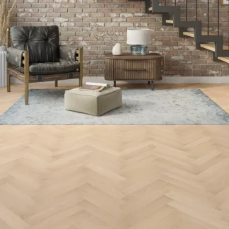 Wood Flooring Kent FSC Rustic Herringbone 350 x 70 10/2.5mm Engineered Wood Flooring Smoked Snow Oak EFRH1025-3