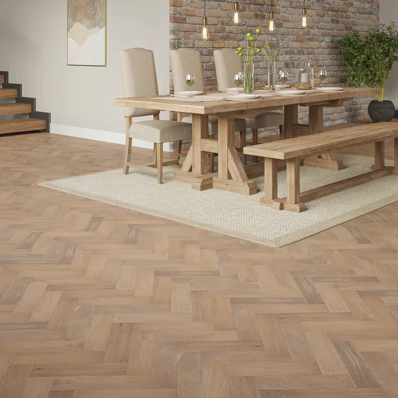 Wood Flooring Kent Select Herringbone 300 x 80 10/3mm Engineered Wood Flooring Stonewashed Oak ESH103-8