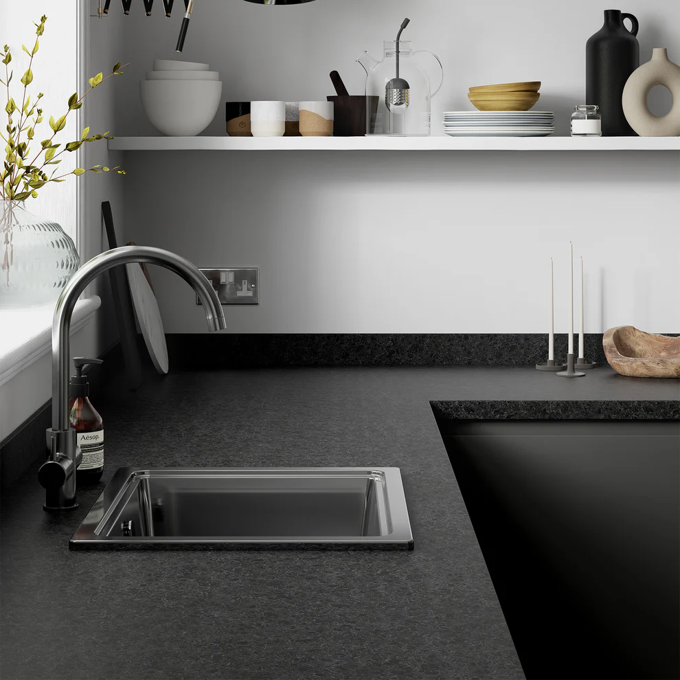 Wilsonart Laminate Worktops Midnight Granite Postformed Worktop 3000 x 600 x 38mm