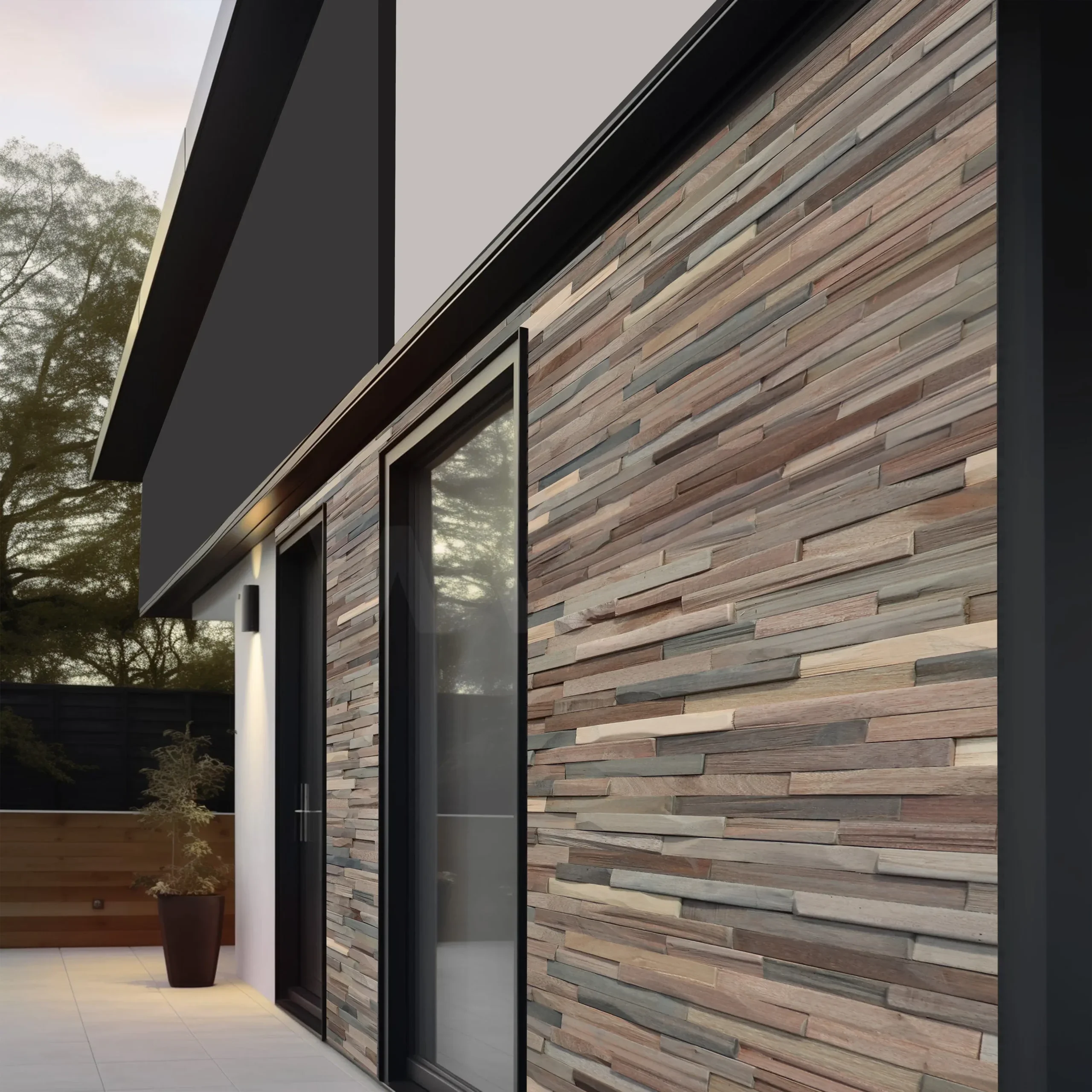 Tuscan 3D Wall Panels Rustic Dark Brown